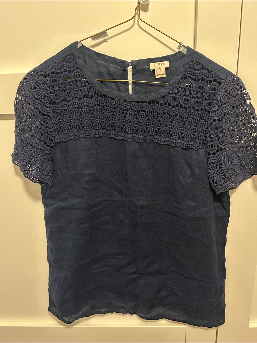 J Crew Factory linen/cotton shirt, navy, 2
